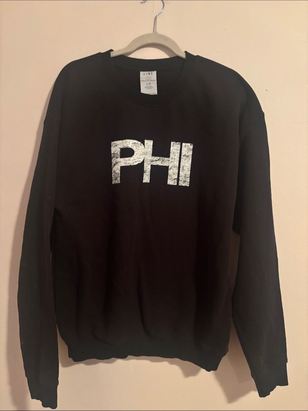 Black PHI Graphic Crewneck Sweatshirt